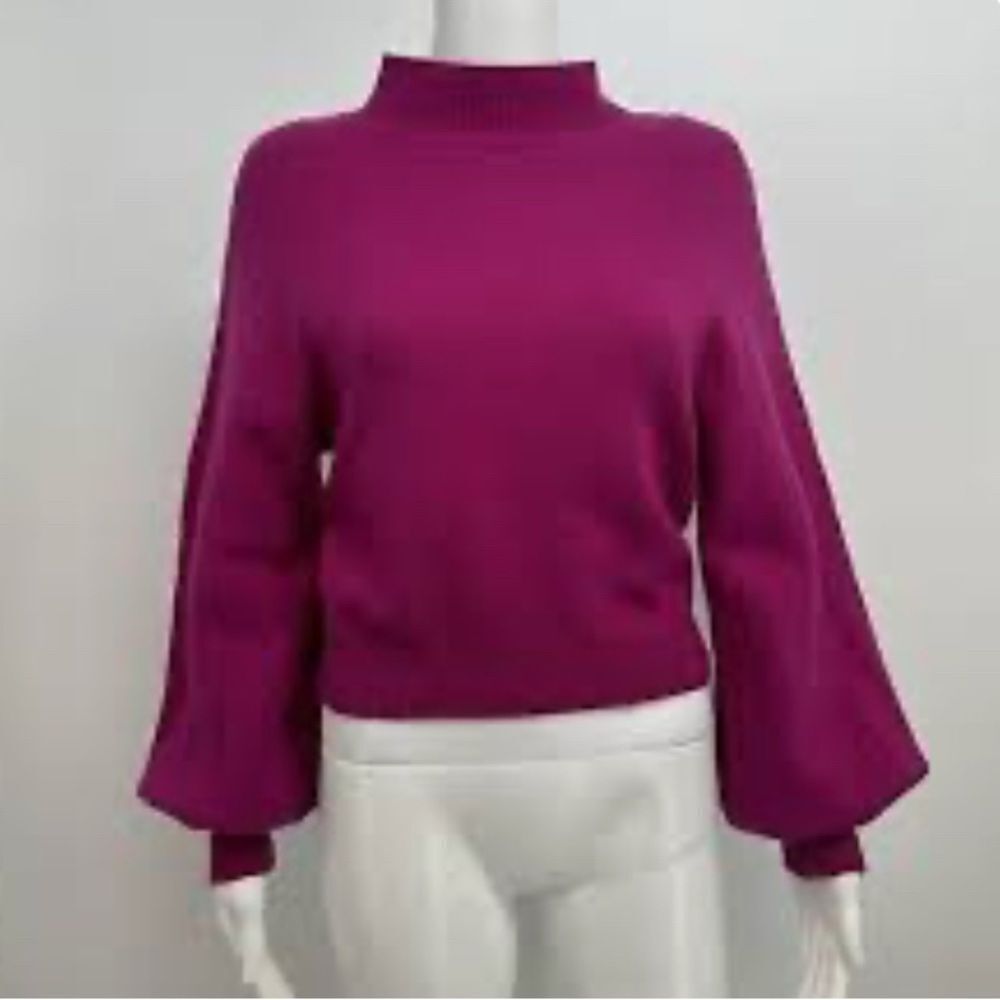 BCBG MAXAZRIA Balloon Sleeve Sweater merino wool blend